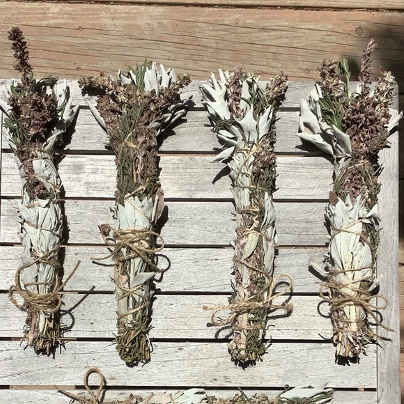 White Sage with Lavender 10”Organic Natural Boho Home Decor Smudge Stick - Picture 7 of 16